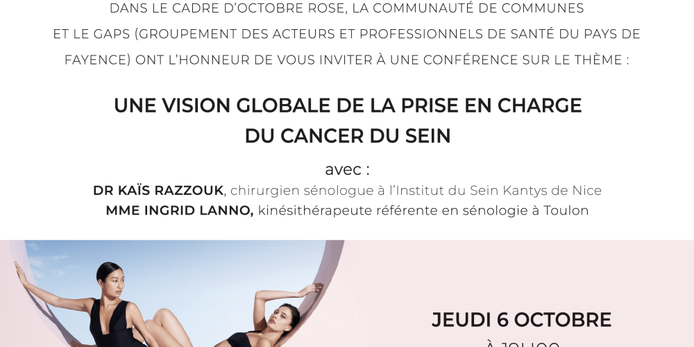 OCTOBRE ROSE : Invitation conférence « vision globale de la prise en charge du cancer du sein »