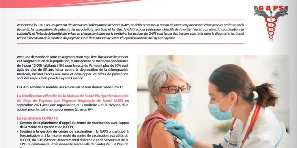 Actions du GAPS dans le rapport d&rsquo;activité 2021 de la Communauté de Communes