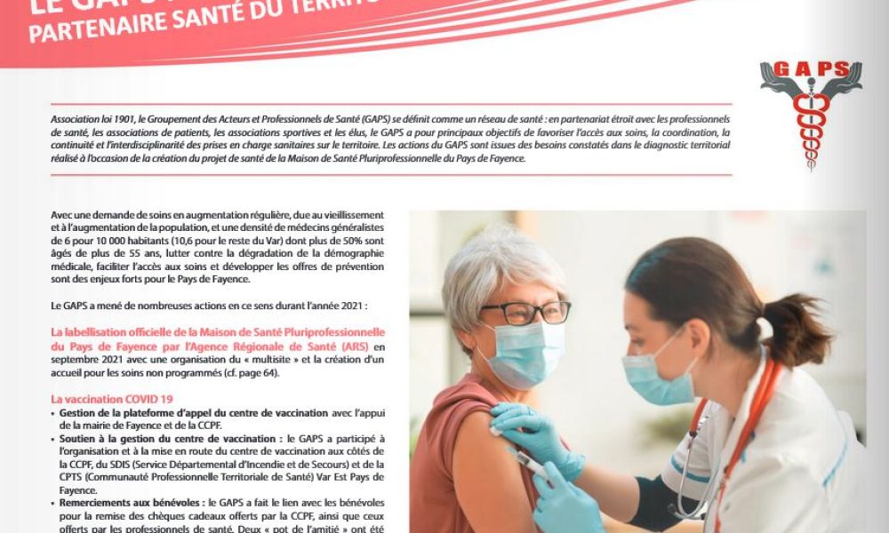 Actions du GAPS dans le rapport d&rsquo;activité 2021 de la Communauté de Communes